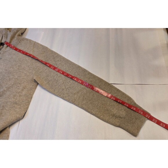Quince 100% Mongolian Cashmere Full Zip Hoodie Sweater Womens Large NWT Oatmeal - Picture 10 of 13